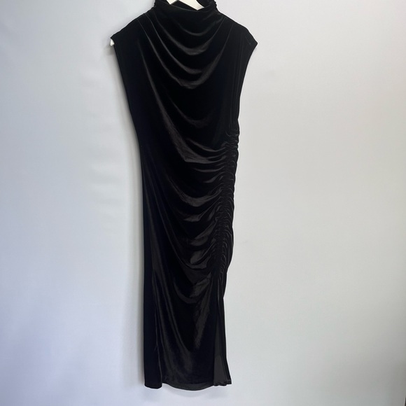 NWT Anthropologie The Maya Ruched Cowl-Neck Dress: Stretch Velvet Edition - Picture 10 of 13